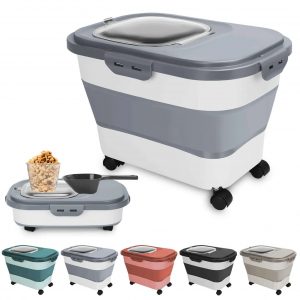 dog food container with wheels multi color